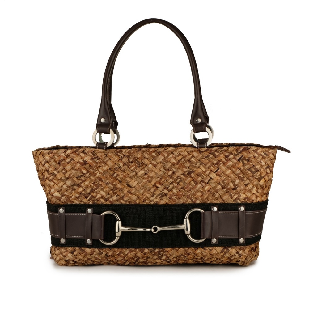 Vintage Wicker "straw" closed hobo style purse